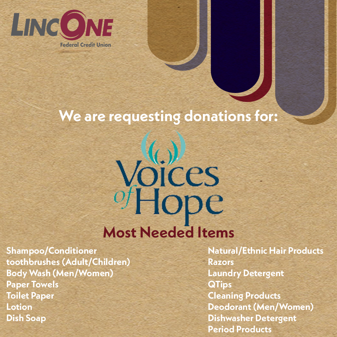 Voices of Hope Most Needed Items