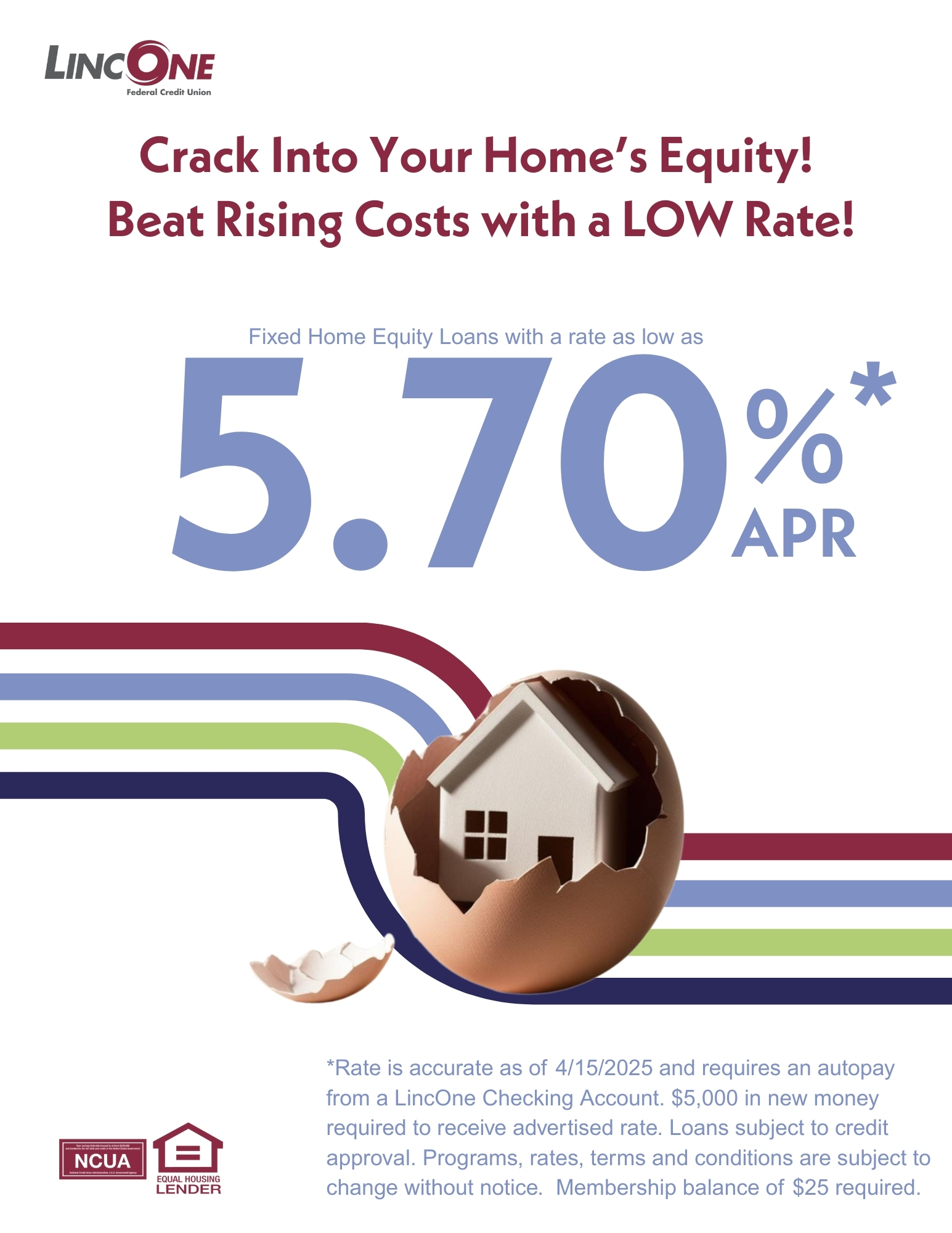 Crack into your Home's Equity! Fixed Home Equity Rates as low as 5.70!*