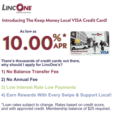 Introducing the Keep Money Local VISA Credit Card!