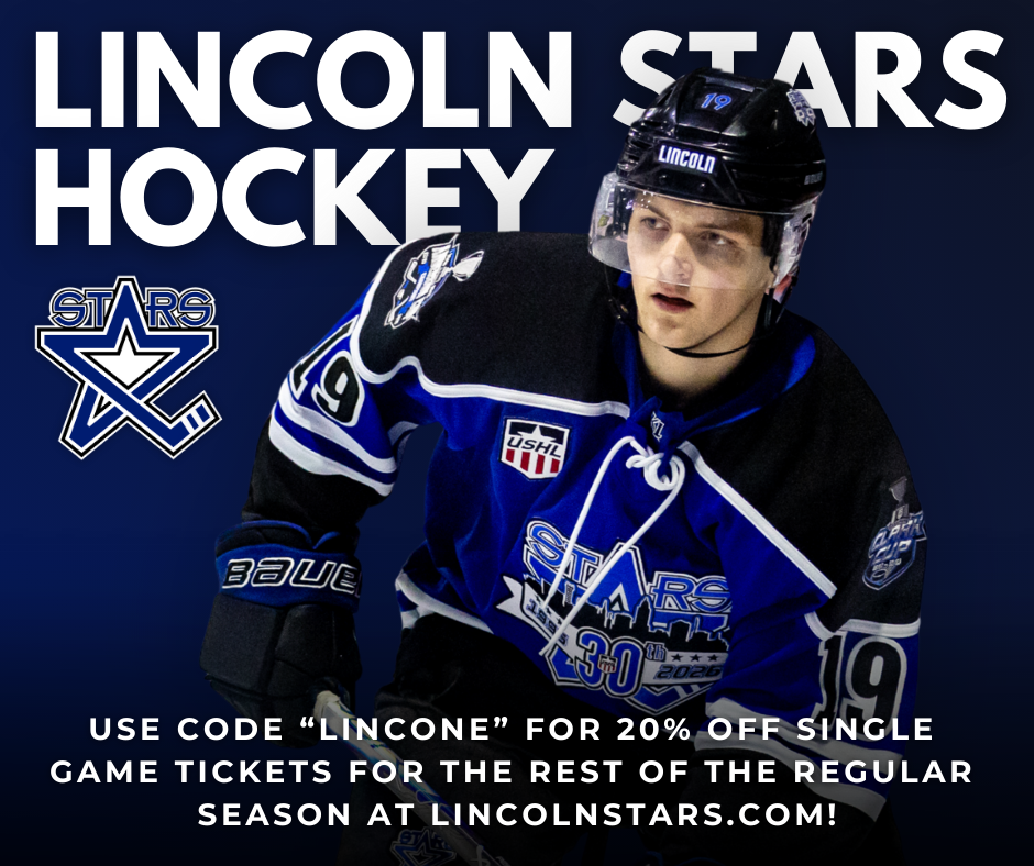 Use code "LINCONE" for 20% off single game tickets for the rest of the regular season at Lincolnstars.com
